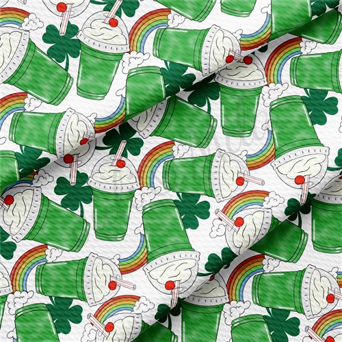 St. Patrick's Day Printed Liverpool Bullet Textured Stretch Solid Strip Thick Knit Jersey Fabric