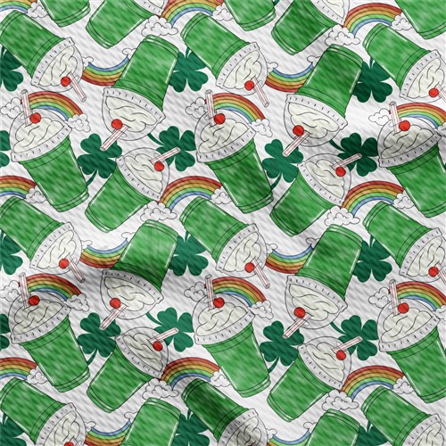 St. Patrick's Day Printed Liverpool Bullet Textured Stretch Solid Strip Thick Knit Jersey Fabric
