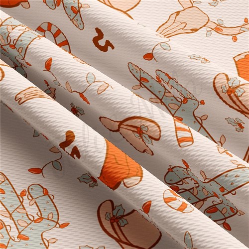 Christmas Liverpool Bullet Textured Stretch Solid Strip Thick Knit Jersey Fabric