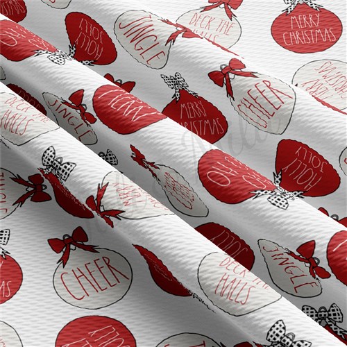 Christmas Printed Liverpool Bullet Textured Stretch Solid Strip Thick Knit Jersey Fabric