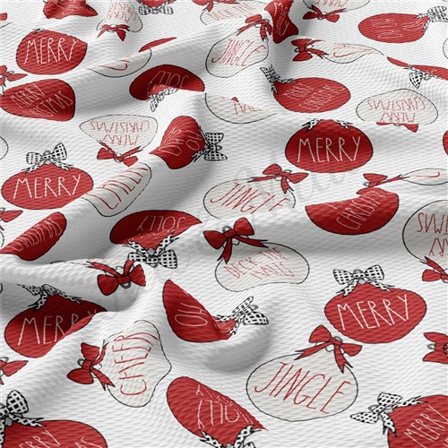 Christmas Printed Liverpool Bullet Textured Stretch Solid Strip Thick Knit Jersey Fabric