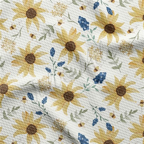 Floral Printed Liverpool Bullet Textured Stretch Solid Strip Thick Knit Jersey Fabric