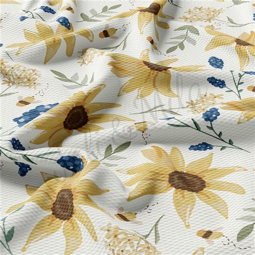 Floral Printed Liverpool Bullet Textured Stretch Solid Strip Thick Knit Jersey Fabric