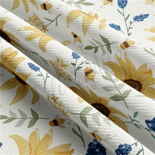 Floral Printed Liverpool Bullet Textured Stretch Solid Strip Thick Knit Jersey Fabric