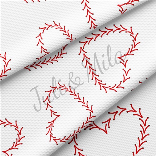 Baseball Hearts Liverpool Bullet Textured Stretch Solid Strip Thick Knit Jersey Fabric