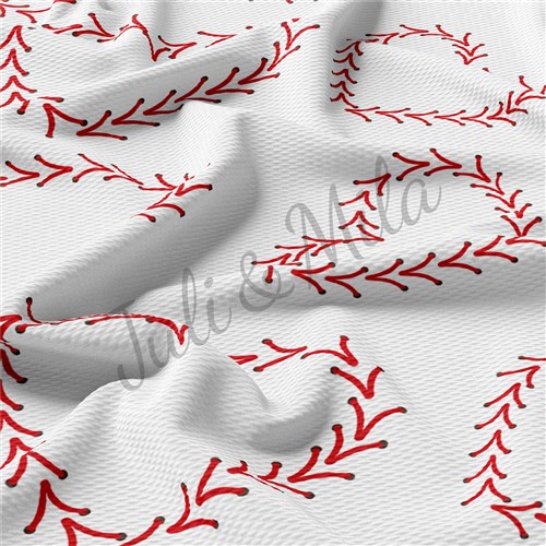 Baseball Hearts Liverpool Bullet Textured Stretch Solid Strip Thick Knit Jersey Fabric