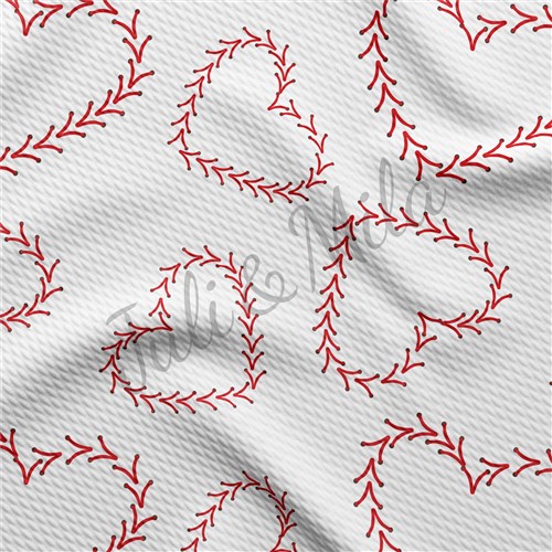 Baseball Hearts Liverpool Bullet Textured Stretch Solid Strip Thick Knit Jersey Fabric