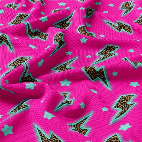 Lighting Thunder Printed Liverpool Bullet Textured Stretch Solid Strip Thick Knit Jersey Fabric