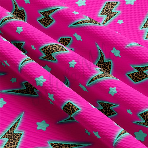 Lighting Thunder Printed Liverpool Bullet Textured Stretch Solid Strip Thick Knit Jersey Fabric