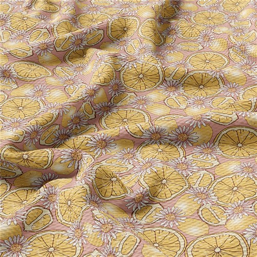 Printed Liverpool Fabric (Lemon2) & Get a Free $89.99 Embroidery Bundle