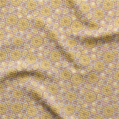 Printed Liverpool Fabric (Lemon2) & Get a Free $89.99 Embroidery Bundle