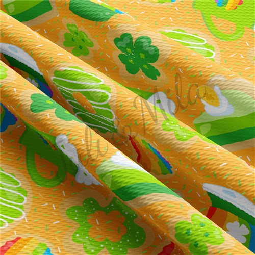 St. Patrick's Day Printed Liverpool Bullet Textured Stretch Solid Strip Thick Knit Jersey Fabric