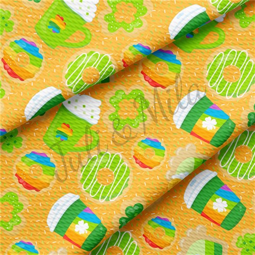 St. Patrick's Day Printed Liverpool Bullet Textured Stretch Solid Strip Thick Knit Jersey Fabric