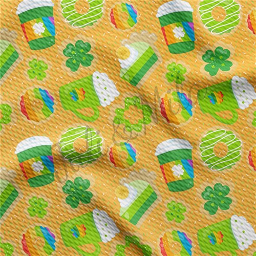 St. Patrick's Day Printed Liverpool Bullet Textured Stretch Solid Strip Thick Knit Jersey Fabric