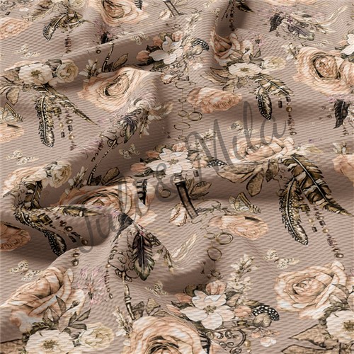 Printed Floral Liverpool Fabric Keys&roses(F48) & Get a Free $89.99 Embroidery Bundle