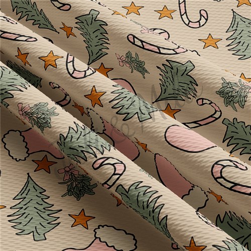 Christmas Printed Liverpool 4 Way Fabric AC11 & Get a Free $89.99 Embroidery Bundle