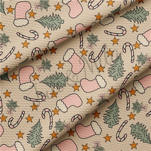 Christmas Printed Liverpool 4 Way Fabric AC11 & Get a Free $89.99 Embroidery Bundle