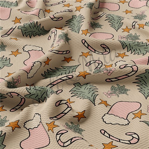 Christmas Printed Liverpool 4 Way Fabric AC11 & Get a Free $89.99 Embroidery Bundle