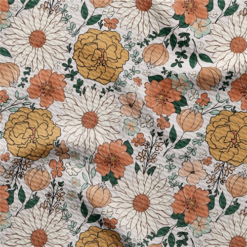 Floral Printed Liverpool Bullet Textured Stretch Solid Strip Thick Knit Jersey Fabric