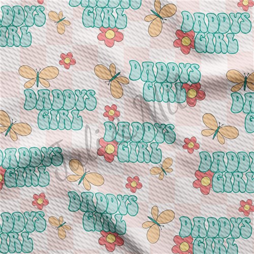 Daddy's Girl Printed Liverpool Bullet Textured Stretch Solid Strip Thick Knit Jersey Fabric
