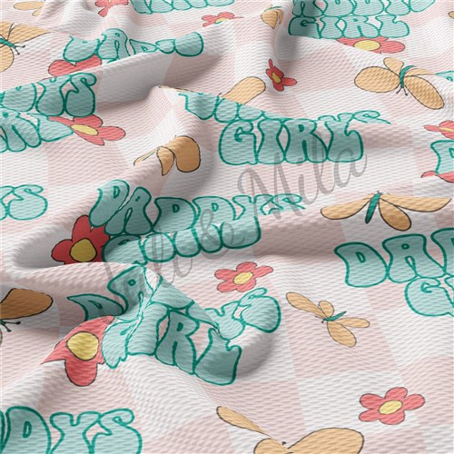 Daddy's Girl Printed Liverpool Bullet Textured Stretch Solid Strip Thick Knit Jersey Fabric