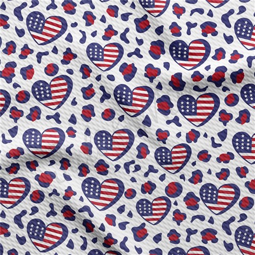 Patriotic 4th of July AA1355 Liverpool Bullet Textured Stretch Solid Strip Thick Knit Jersey Fabric