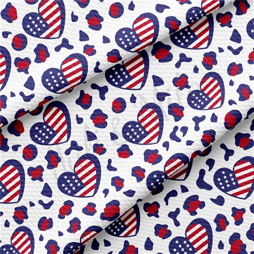 Patriotic 4th of July AA1355 Liverpool Bullet Textured Stretch Solid Strip Thick Knit Jersey Fabric