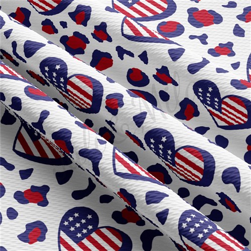Patriotic 4th of July AA1355 Liverpool Bullet Textured Stretch Solid Strip Thick Knit Jersey Fabric