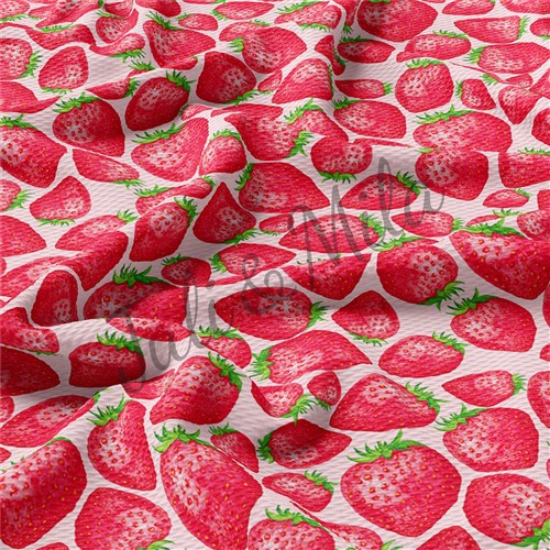 Strawberry Printed Liverpool Fabric Strawberry & Get a Free $89.99 Embroidery Bundle
