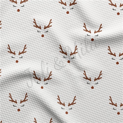 Christmas Reindeer Nose Liverpool Bullet Textured Stretch Solid Strip Thick Knit Jersey Fabric