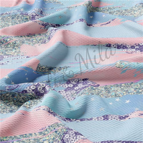 Printed Liverpool Bullet Textured Stretch Solid Strip Thick Knit Jersey Fabric