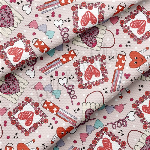 Valentine's Day Printed Liverpool Bullet Textured Stretch Solid Strip Thick Knit Jersey Fabric