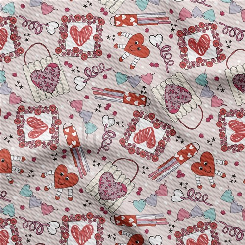 Valentine's Day Printed Liverpool Bullet Textured Stretch Solid Strip Thick Knit Jersey Fabric