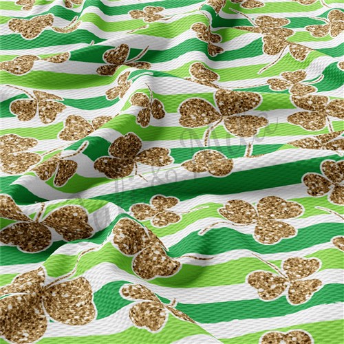 St. Patrick's Day Patrick30 Liverpool Bullet Textured Stretch Solid Strip Thick Knit Jersey Fabric