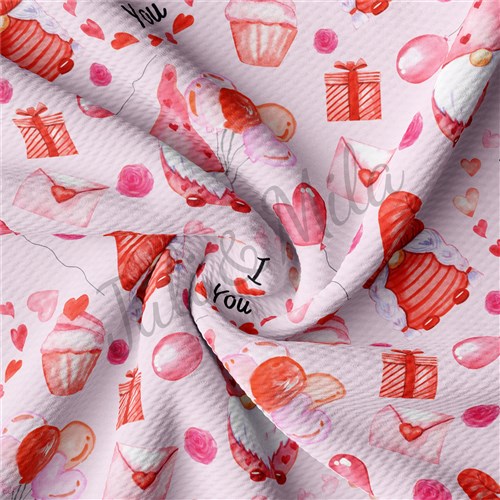 Valentine's Day Printed Liverpool Bullet Textured Stretch Solid Strip Thick Knit Jersey Fabric