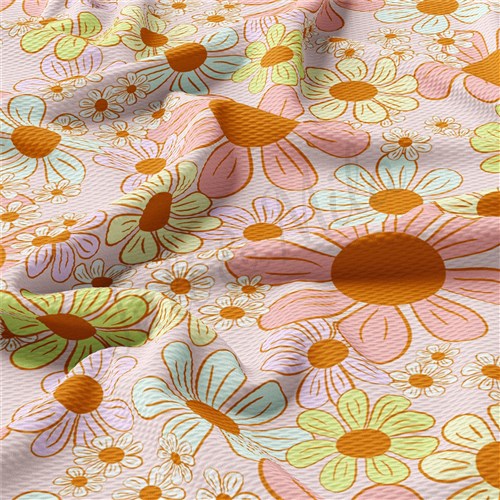 Floral Printed Liverpool 4 Way Fabric AA1541 & Get a Free $89.99 Embroidery Bundle