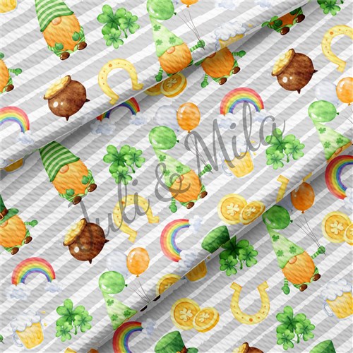 st Patricks day Printed Liverpool  Stretch Solid Strip  & Get a Free $89.99 Embroidery Bundle