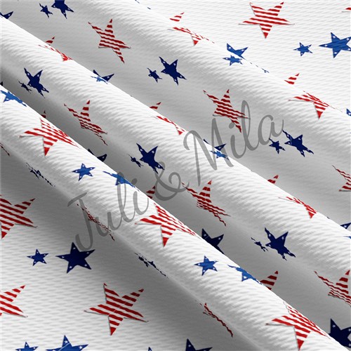 Patriotic 4th of July Printed Liverpool Stretch USA Flag (PT & Get a Free $89.99 Embroidery Bundle