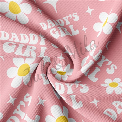 Daddys Girl Printed Daddy's Liverpool Bullet Textured Stretch Solid Strip Thick Knit Jersey Fabric