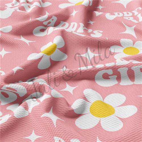 Daddys Girl Printed Daddy's Liverpool Bullet Textured Stretch Solid Strip Thick Knit Jersey Fabric