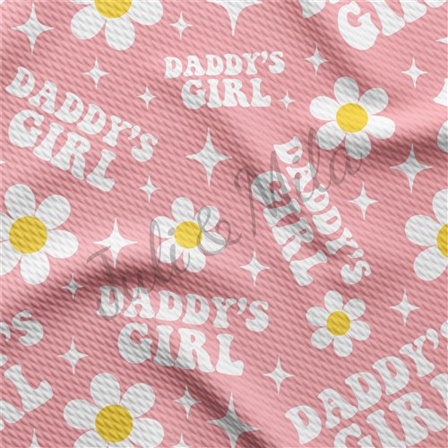 Daddys Girl Printed Daddy's Liverpool Bullet Textured Stretch Solid Strip Thick Knit Jersey Fabric