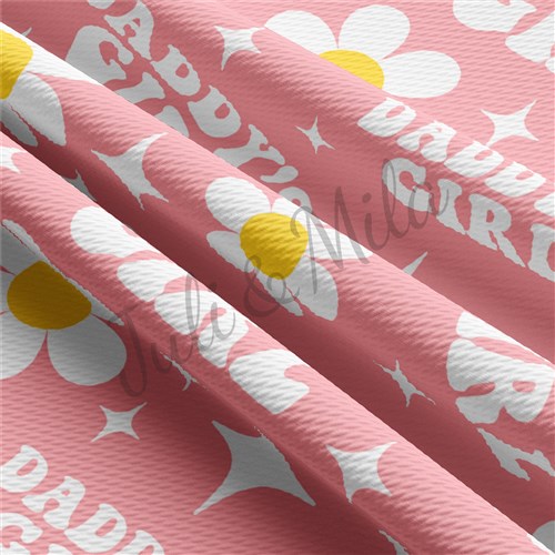 Daddys Girl Printed Daddy's Liverpool Bullet Textured Stretch Solid Strip Thick Knit Jersey Fabric