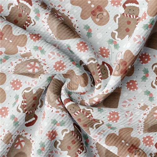 Gingerbread Christmas Liverpool Bullet Textured Stretch Solid Strip Thick Knit Jersey Fabric