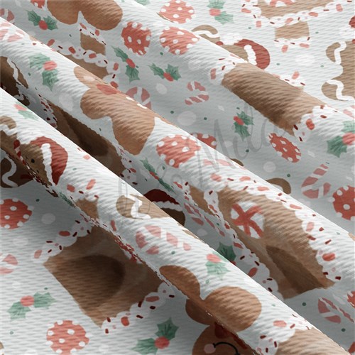 Gingerbread Christmas Liverpool Bullet Textured Stretch Solid Strip Thick Knit Jersey Fabric