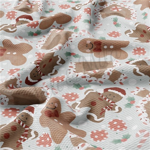 Gingerbread Christmas Liverpool Bullet Textured Stretch Solid Strip Thick Knit Jersey Fabric