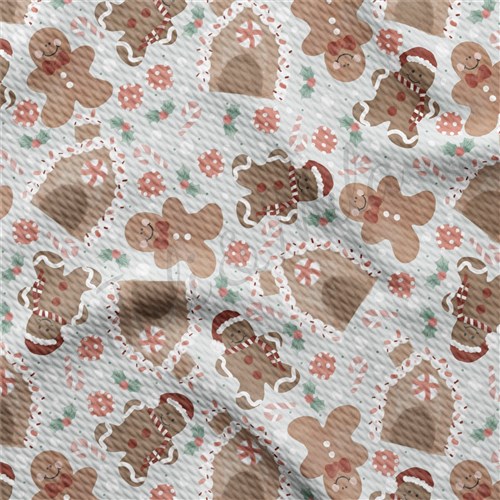 Gingerbread Christmas Liverpool Bullet Textured Stretch Solid Strip Thick Knit Jersey Fabric