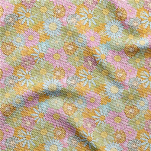 Floral Printed Liverpool Bullet Textured Stretch Solid Strip Thick Knit Jersey Fabric