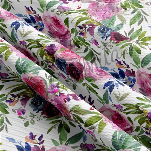 Printed Floral Liverpool Fabric Bow Floral (F22) & Get a Free $89.99 Embroidery Bundle
