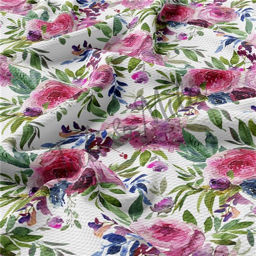 Printed Floral Liverpool Fabric Bow Floral (F22) & Get a Free $89.99 Embroidery Bundle