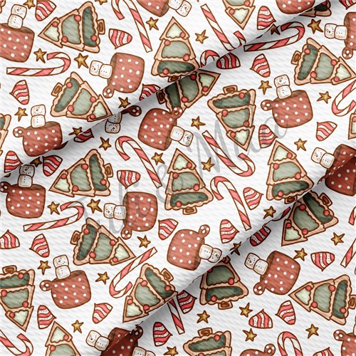 Christmas Printed Liverpool Bullet Textured Stretch Solid Strip Thick Knit Jersey Fabric